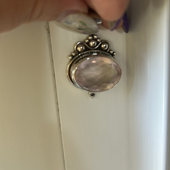 Lovely Sterling Silver Pink Quartz Pendant 💗 - Picture 6 of 7